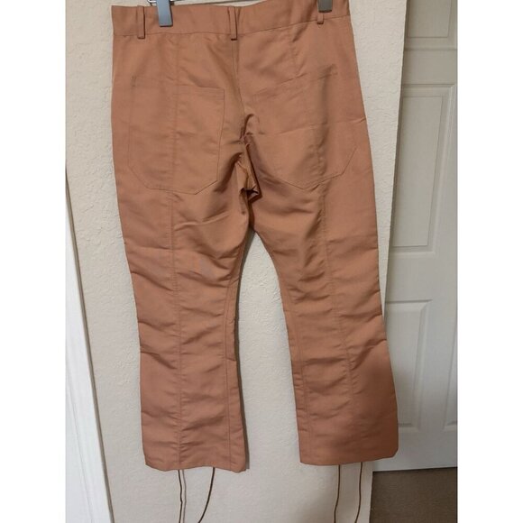 Collina Strada Brown Golden Ruched Cropped Contemporary Pants Sz 30 Inches - Picture 4 of 7